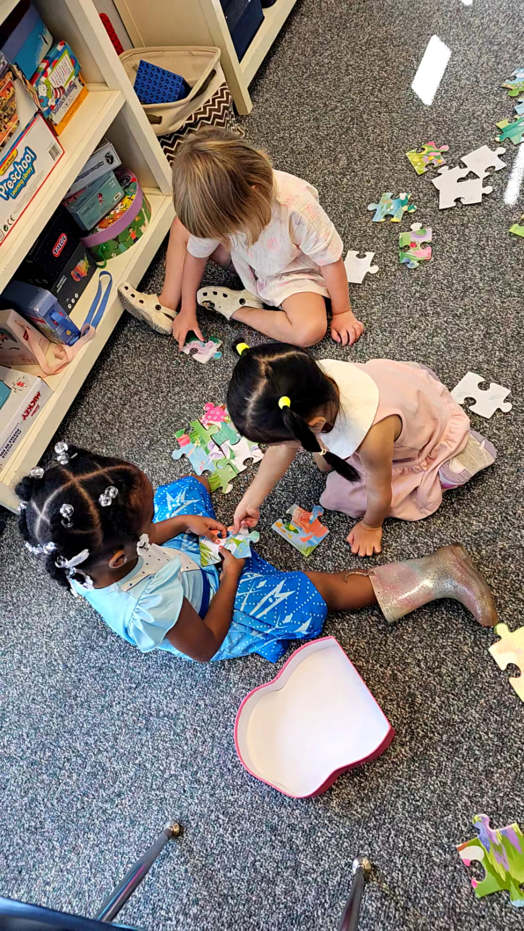Joyful preschool children playing